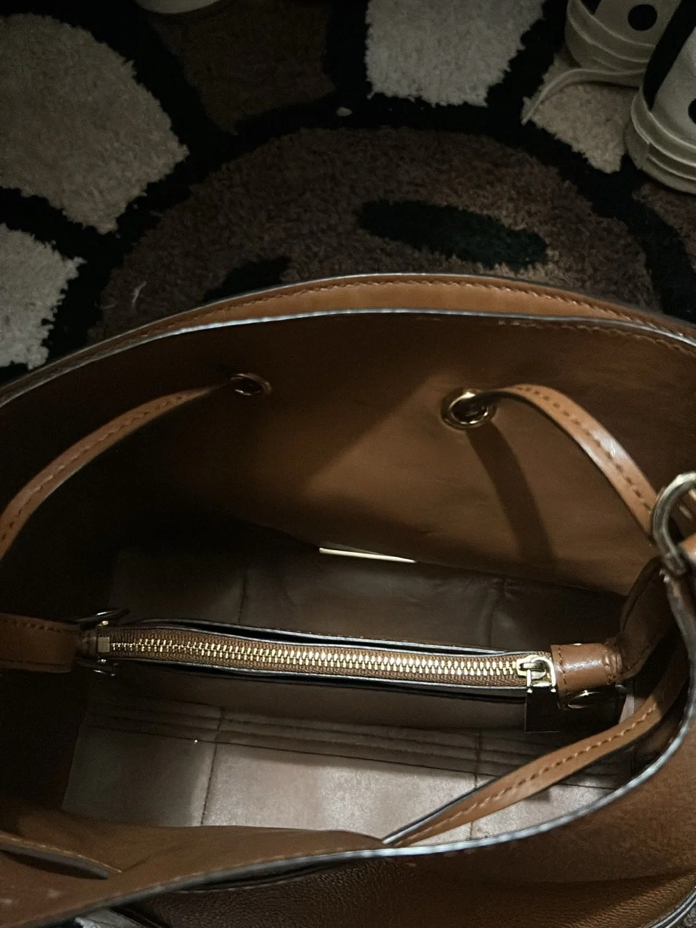 Michael Kors Tan Pebbled Leather Drawstring bucket Bag